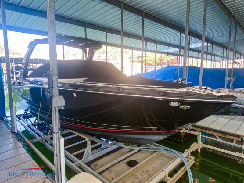 Slide: The Image of 2021 Monterey 278SS boat docked at Big Thunder Marine. - 53