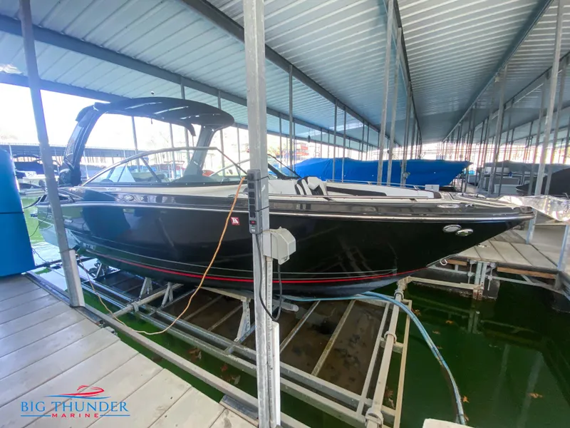 Slide: The Image of 2021 Monterey 278SS boat docked at Big Thunder Marine. - 9