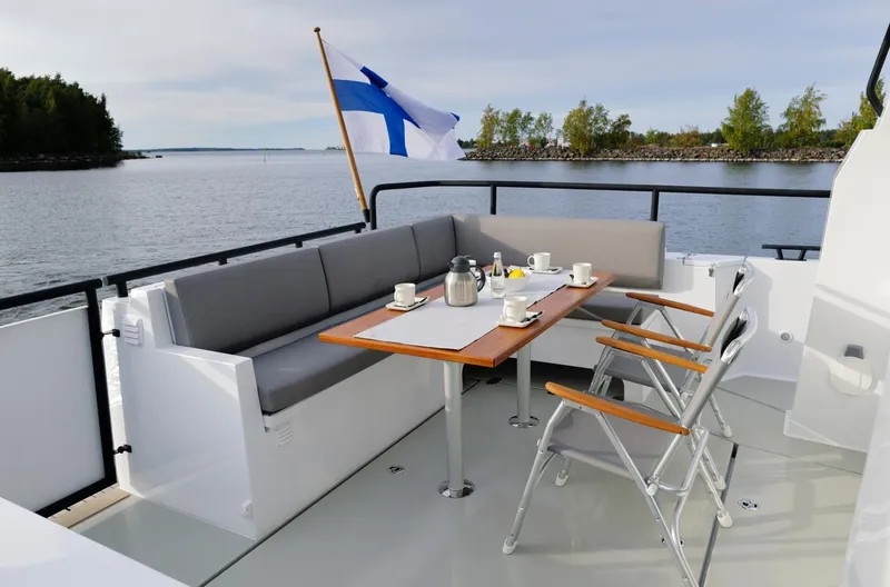 Slide: The Image of Sargo 45 Cat A 2025 model cruising on open water. - 10