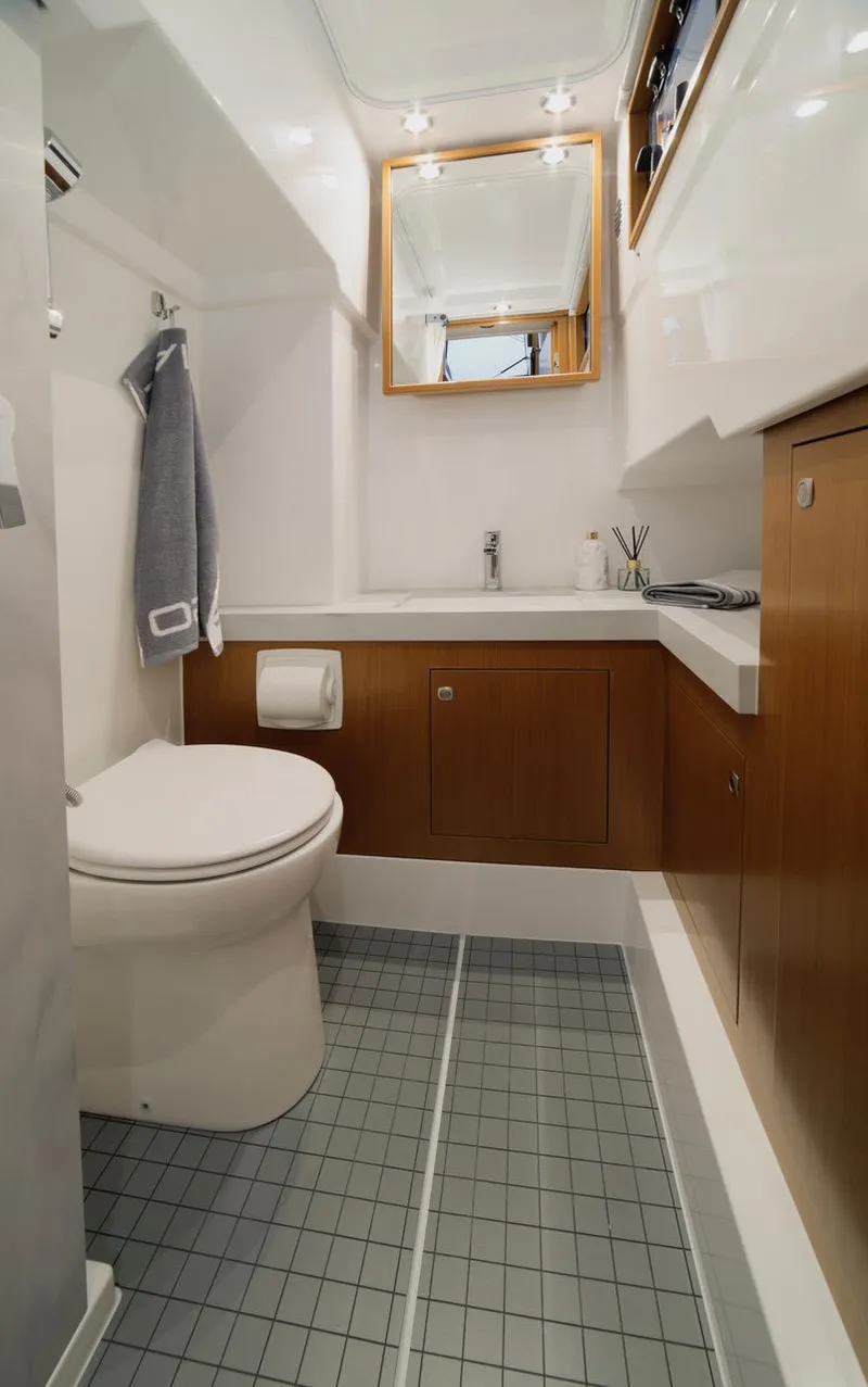 Slide: The Image of Modern kitchen in 2025 Sargo 45 Cat A boat with stainless steel appliances. - 27