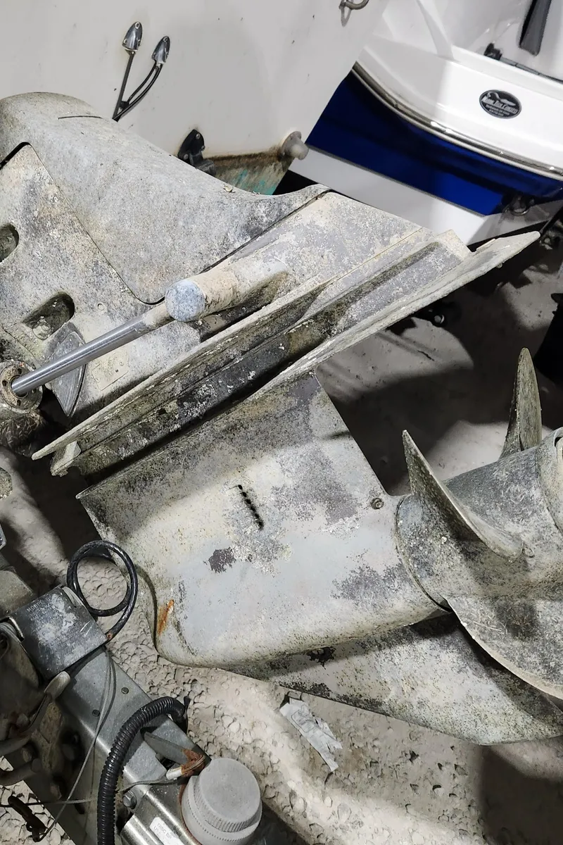 Slide: The Image of Close-up of a 2000 Renken Seamaster 2288 WA boat propeller. - 3