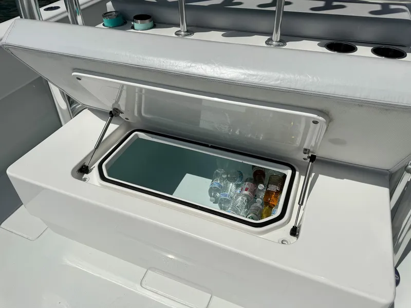 Slide: The Image of 2022 Contender 39 ST boat cooler with drinks. - 27