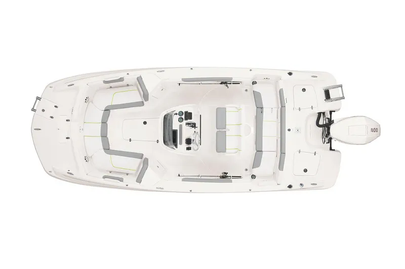Slide: The Image of 2024 Tahoe 2150 CC boat interior with spacious seating and cup holders. - 9