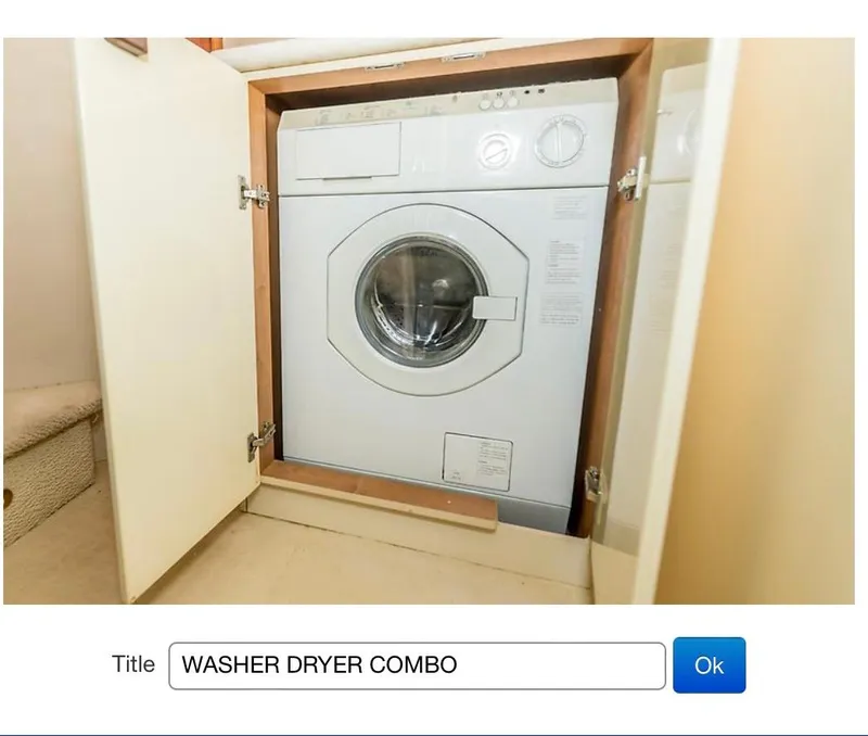 Slide: The Image of Built-in washer dryer combo in a Sunseeker Manhattan 1997 yacht cabinet. - 7