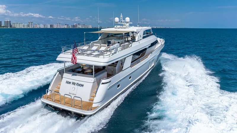 Slide: The Image of 2015 Ocean Alexander Motoryacht Open Bridge cruising on the ocean. - 8
