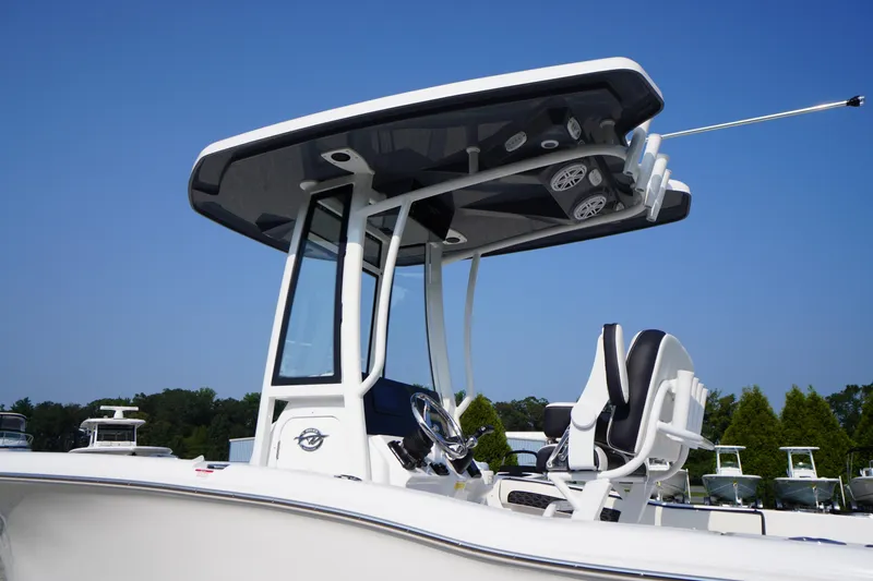 Slide: The Image of 2026 Tidewater 210 CC Adventure boat with sleek design and modern features. - 58