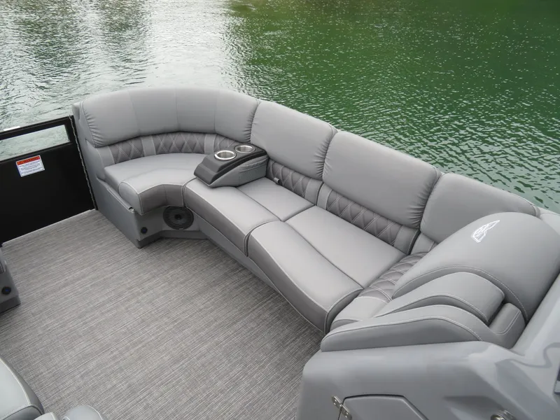 Slide: The Image of Luxurious gray seating in the 2024 Bennington 23RSB pontoon boat. - 8