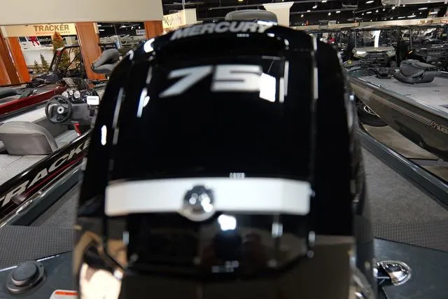 Slide: The Image of 2024 Ranger RT178 boat with Mercury 75 engine in showroom. - 5