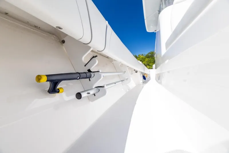 Slide: The Image of 2021 Contender 39FA Fish Around boat with fishing gear storage. - 15