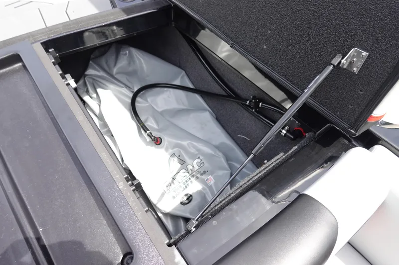 Slide: The Image of 2019 Axis T22 boat storage compartment with ballast bag. - 26