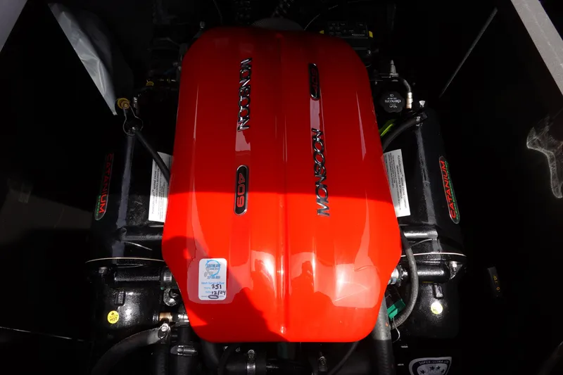 Slide: The Image of 2019 Axis T22 boat engine with red cover. - 29