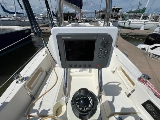 Slide: The Image of Cockpit of a 2010 Seaward 26RK sailboat with navigation equipment. - 8