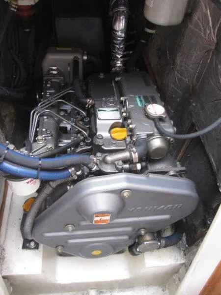 Slide: The Image of Catalina MkII 2007 engine compartment with Yanmar diesel engine. - 17
