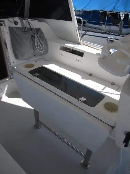 Slide: The Image of 2007 Catalina MkII cockpit with storage and seating area. - 27