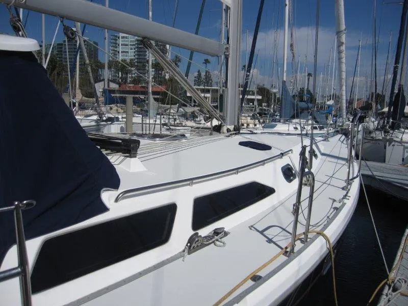 Slide: The Image of 2007 Catalina MkII sailboat docked at marina. - 43