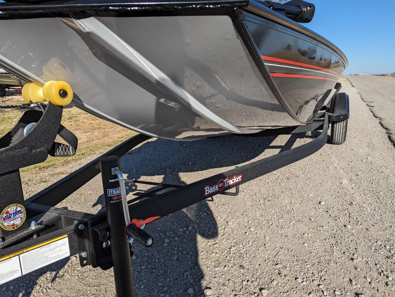 Slide: The Image of 2024 Tracker Bass Tracker Classic XL boat on a trailer. - 12
