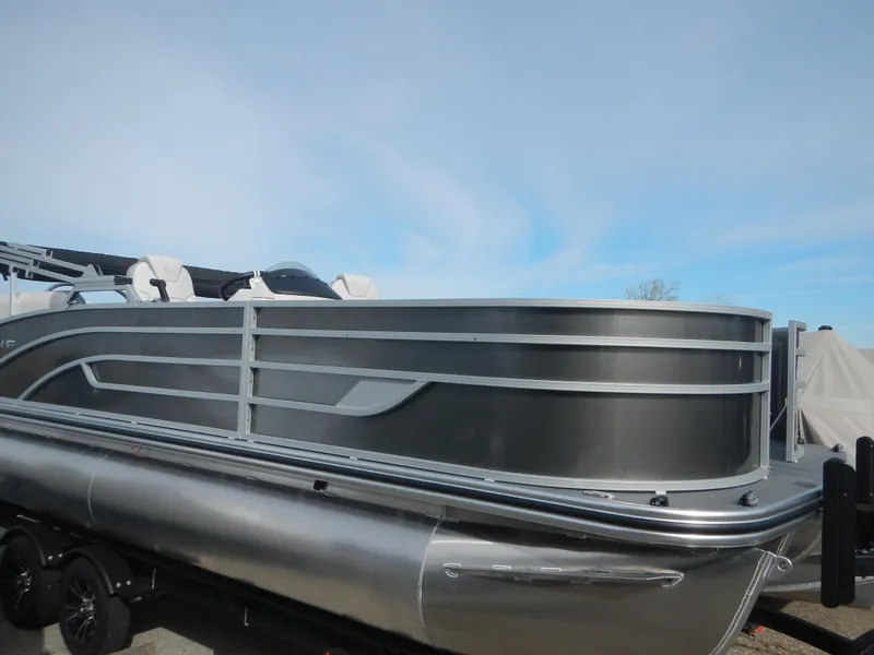 Slide: The Image of 2024 Lowe SF 212 WT pontoon boat with sleek design and modern features. - 30