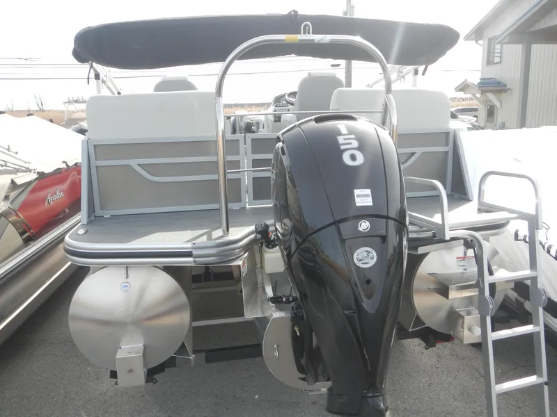 Slide: The Image of 2024 Lowe SF 212 WT pontoon boat with 50 HP outboard motor. - 31