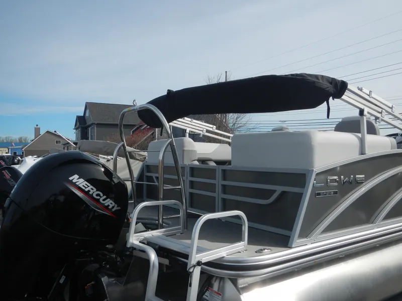 Slide: The Image of 2024 Lowe SF 212 WT pontoon boat with Mercury outboard motor. - 32