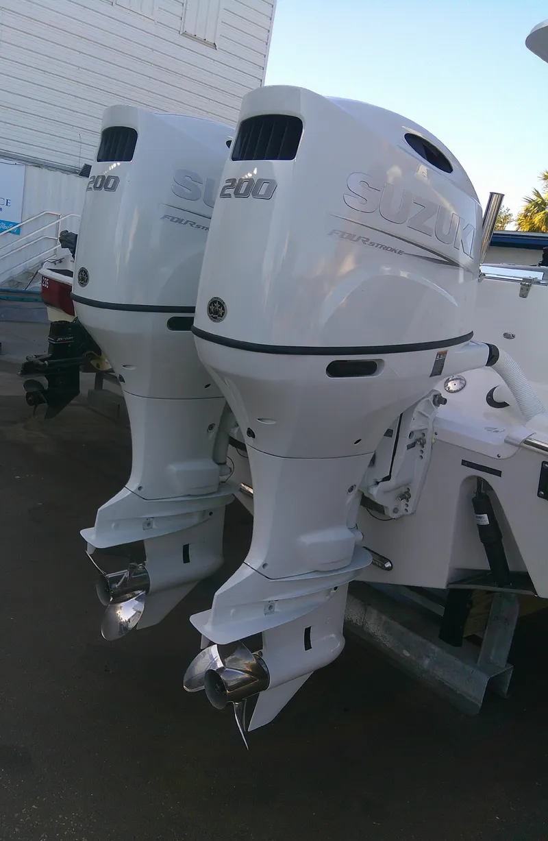 Slide: The Image of 2020 Sea Pro 259 Center Console with twin outboard engines. - 40