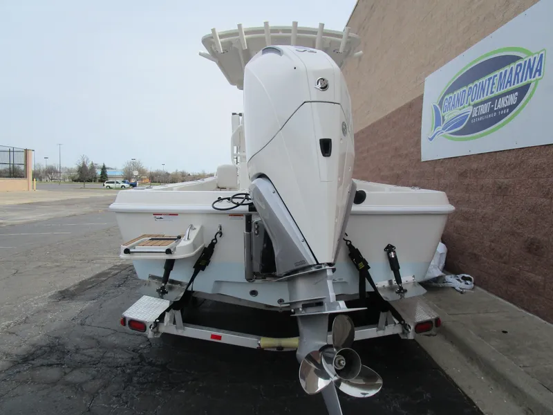 Slide: The Image of 2024 Ranger 2360 Bay boat on trailer at Grand Pointe Marina. - 5