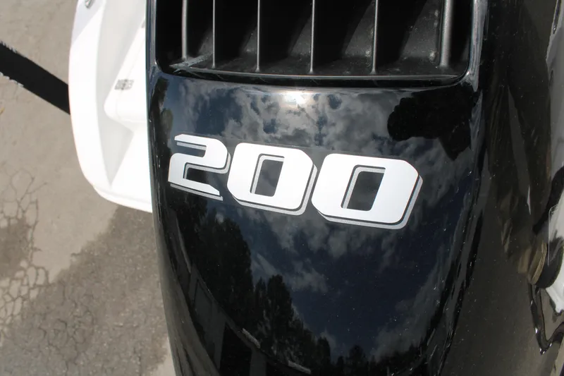 Slide: The Image of Close-up of a 2024 Sea Pro 222 boat's 200 HP engine. - 6