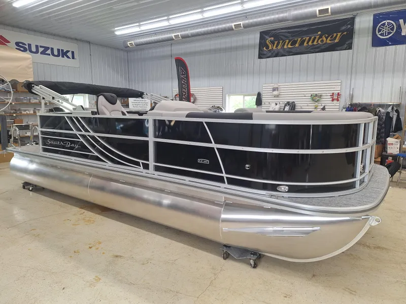 The Image of 2024 South Bay 222CRLE pontoon boat in showroom. - 0