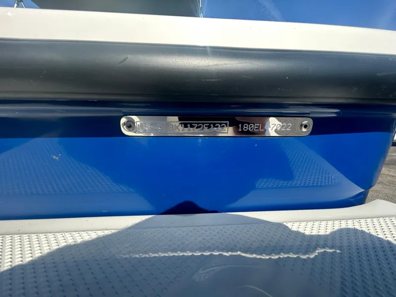 Slide: The Image of 2022 Bayliner Element E18 boat identification plate. - 23