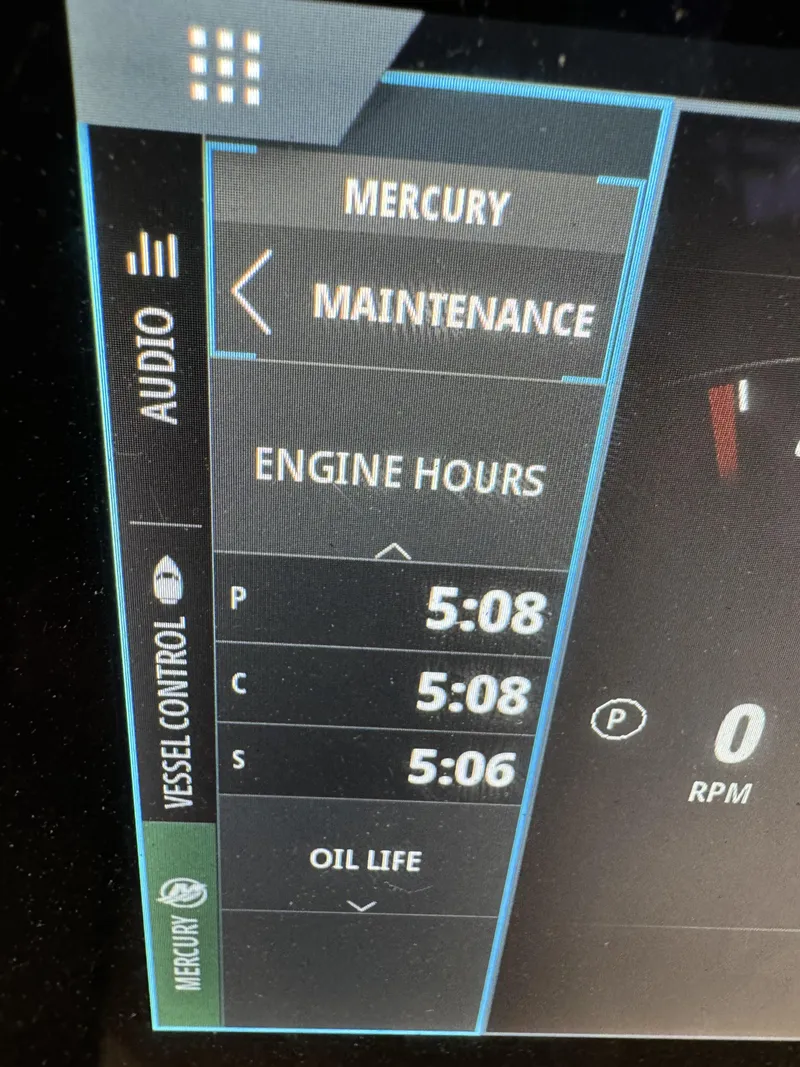 Slide: The Image of Nor-Tech 452 Super Fish 2024 engine hours display showing maintenance details. - 32