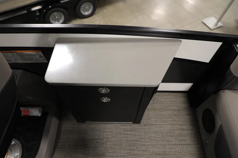 Slide: The Image of 2023 Barletta L25UEA interior with sleek storage cabinet and modern design. - 11