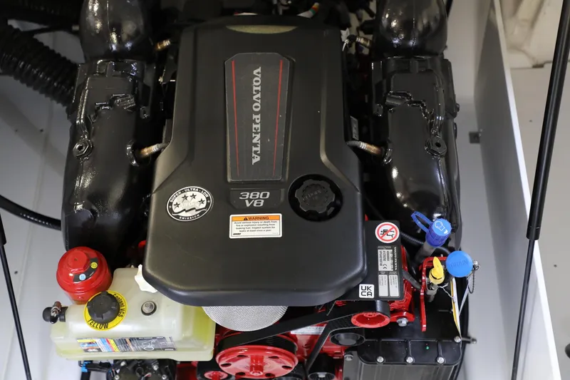 Slide: The Image of 2024 Cobalt R8 Volvo Penta 380 V8 engine close-up. - 14