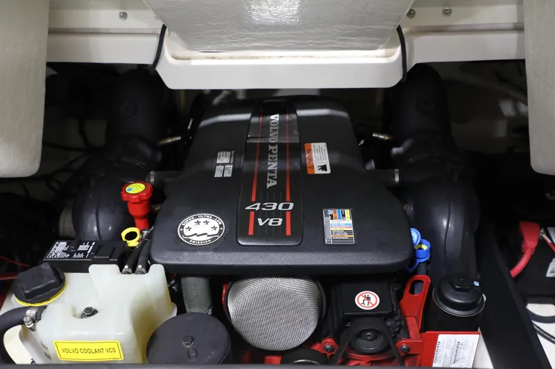 Slide: The Image of 2017 Regal 2800 Bowrider engine compartment with Volvo Penta 430 V8. - 20