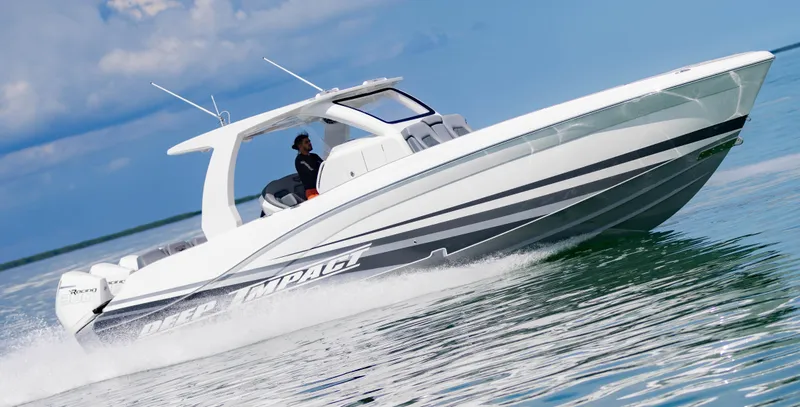 Slide: The Image of 2024 Deep Impact 369 Deep Impact boat cruising on water. - 21