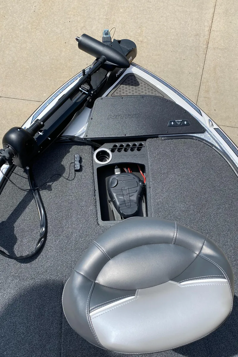 Slide: The Image of 2024 Nitro Z19 boat interior with seating and control panel. - 3