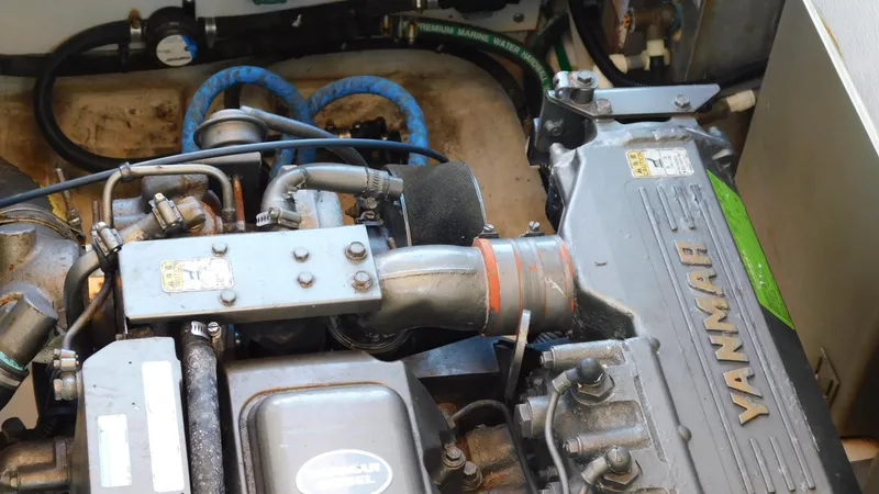 Slide: The Image of Engine compartment of a 2005 Legacy Yachts 28 Express with Yanmar engine. - 6