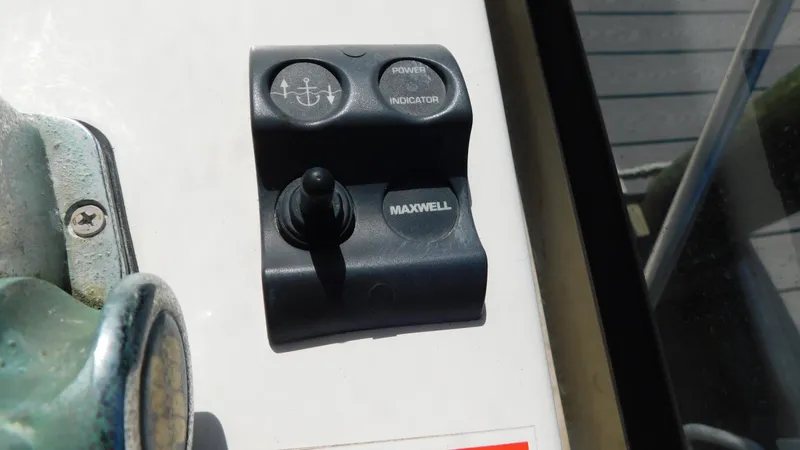 Slide: The Image of Close-up of Maxwell control panel on 2005 Legacy Yachts 28 Express. - 8