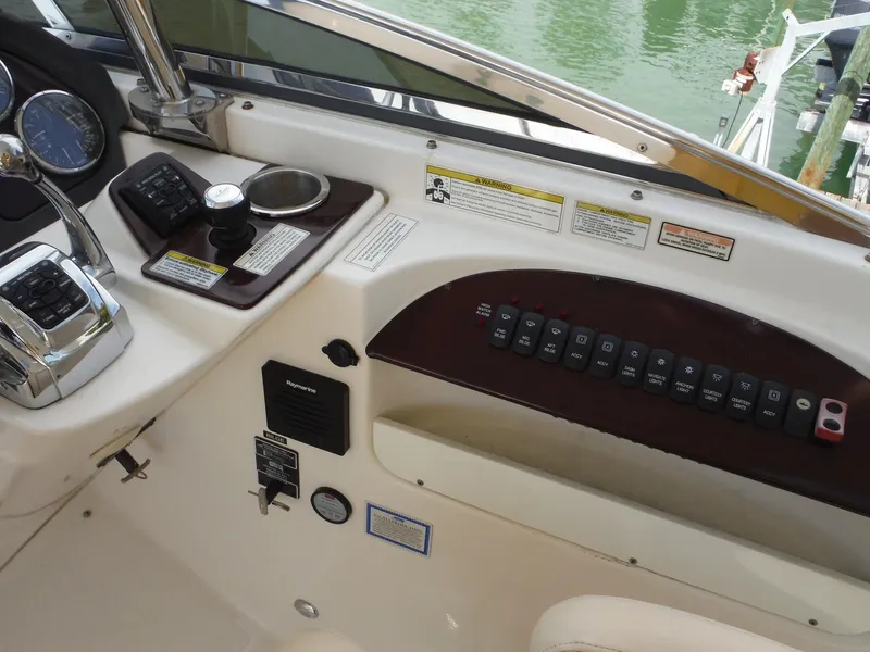 Slide: The Image of Control panel of a 2014 Meridian 441 Sedan boat. - 34