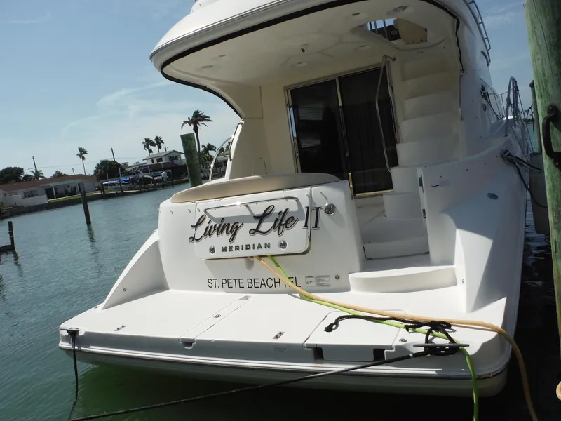Slide: The Image of 2014 Meridian 441 Sedan yacht docked at St. Pete Beach, FL. - 48