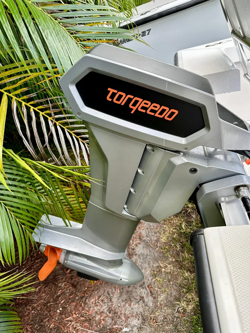Slide: The Image of 2024 Rambo 22 Center Console with Torqeedo electric outboard motor. - 27