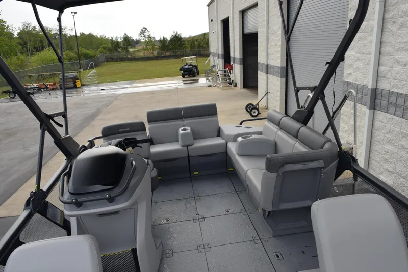 Slide: The Image of 2024 Sea-Doo Switch Sport 18 interior with spacious seating and modern design. - 10