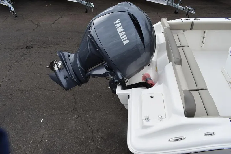 Slide: The Image of 2024 Key West 219 FS boat with Yamaha outboard motor. - 7