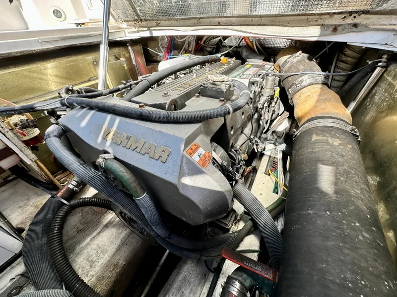 Slide: The Image of Engine compartment of a 2004 Albin 35 Command Bridge with Yanmar engine. - 21