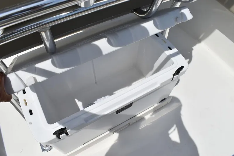 Slide: The Image of Open storage compartment on 2024 Key West 219 FS boat. - 35