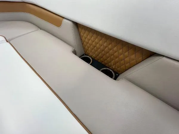 Slide: The Image of 2024 Princecraft Vectra 23 RL pontoon boat in warehouse, featuring Mercury outboard motor. - 3