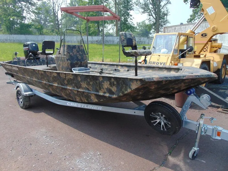 Slide: The Image of 2024 Godfrey Xperience 1680 CX 25 in. Package boat on Crestliner trailer. - 28