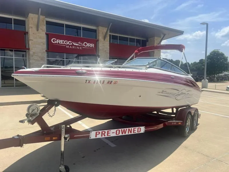 Slide: The Image of Pre-owned 2016 Crownline Boats 21SS on trailer at Gregg Orr Marine. - 1