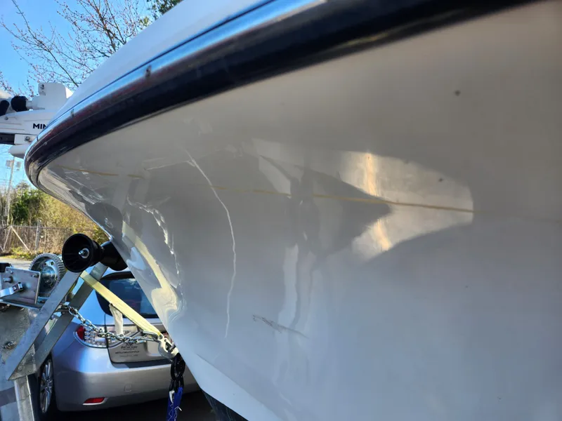 Slide: The Image of 2006 Blue Fin Pro Fish C/C boat on trailer, side view. - 37