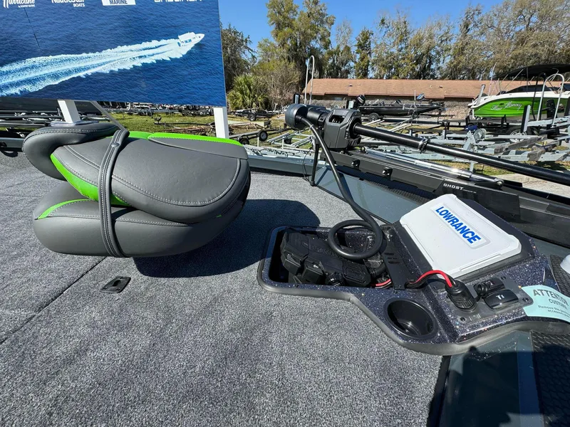 Slide: The Image of 2024 Ranger RT188P boat deck with Lowrance electronics and seating. - 8