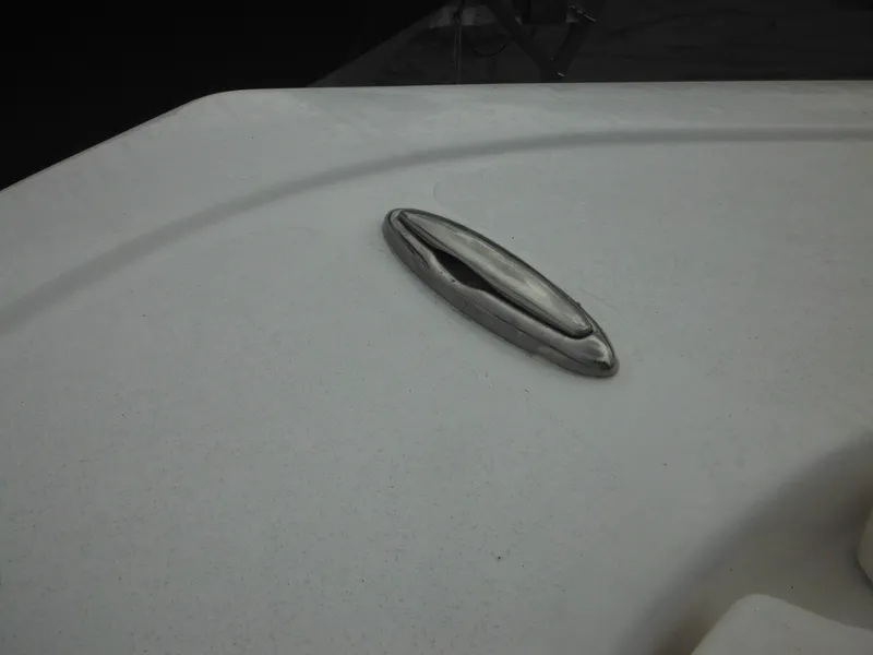 Slide: The Image of Close-up of 2024 Tidewater 210 LXF boat deck with stainless steel cleat. - 41