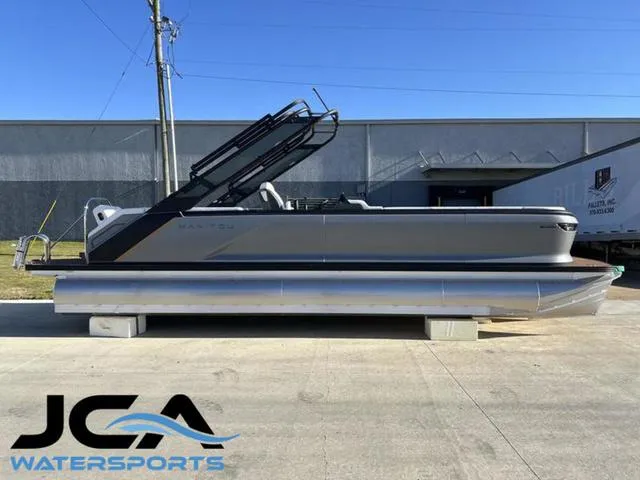 Slide: The Image of 2024 Manitou Explore 26 Switchback Single Engine V-Toon pontoon boat at JCA Watersports. - 1